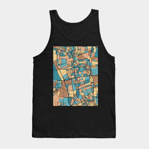 Lódz Map Pattern in Mid Century Pastel Tank Top by PatternMaps